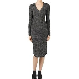 🅽🅴🆆 𝘄𝗶𝗹𝗳𝗿𝗲𝗱 Free black/gray comfy stretch jersey long-sleeve dress, S